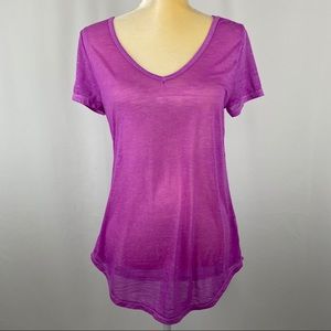 Mudd V-neck Long Heathered Semi-Sheer T-Shirt